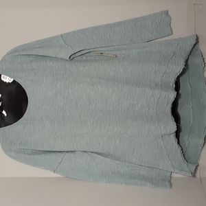 ANTHROPOLOGIE/ SUNDAY ONE Scoop Neck Sweater Lt Blue/Green. S